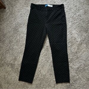 Old Navy High Waisted Pixie Skinny Ankle Pants - Black Dots - Size 12